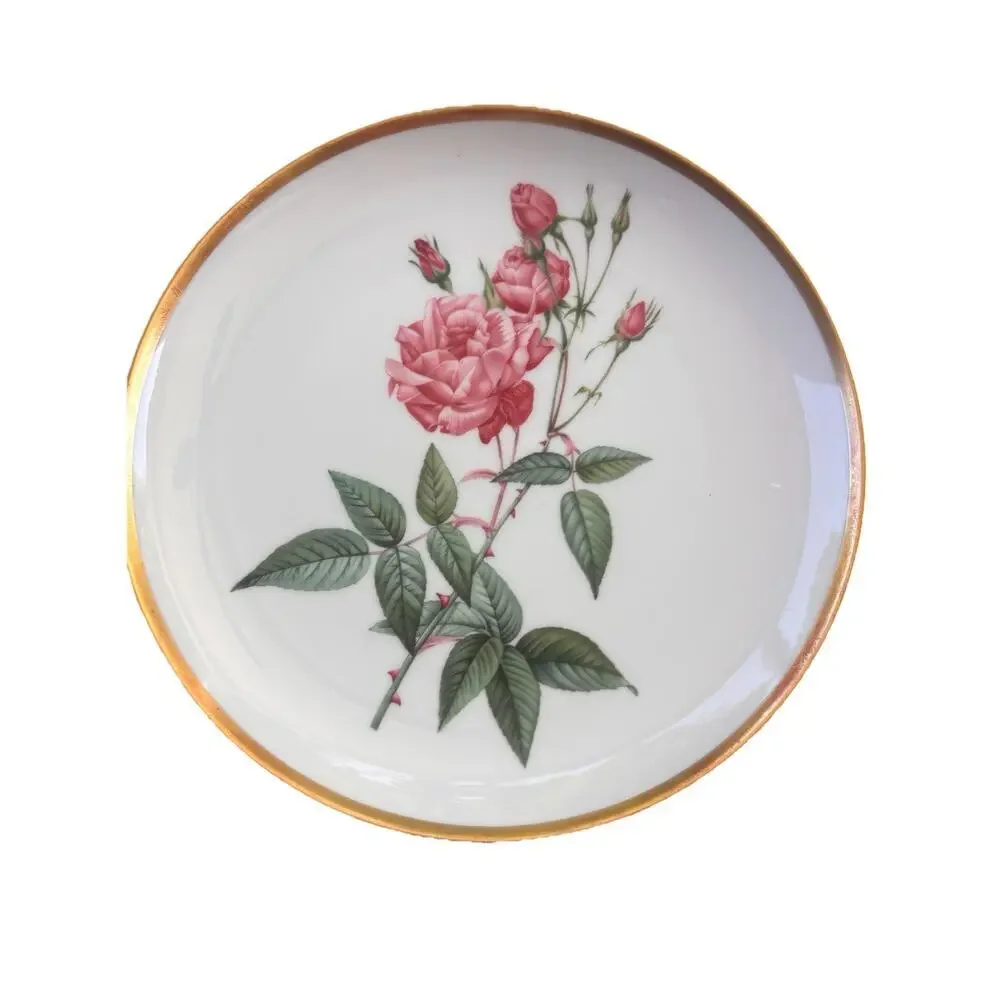 7 Vintage Hutschenreuther Germany Roses Of Redoute Plates Hamilton Collection